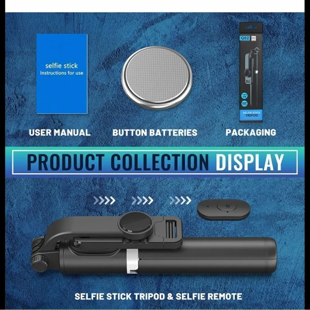 Live broadcast selfie stick hand held tripod with detachable wireless re…